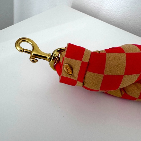 Clare V Twisted Puff Top Handle in Checker Poplin *HANDLE ONLY* - Picture 3 of 5